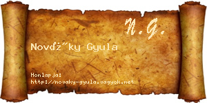Nováky Gyula névjegykártya